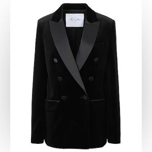 Redemption | Black Velvet Suit Blazer Jacket Satin Lapel